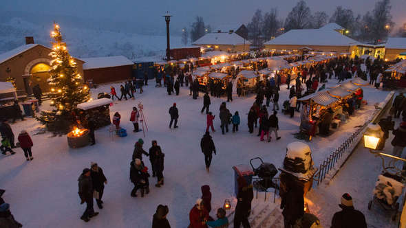 Gammaldags julmarknad i Falu Gruva, Dalarna