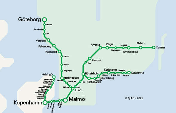 Linjekarta Öresundstrafiken