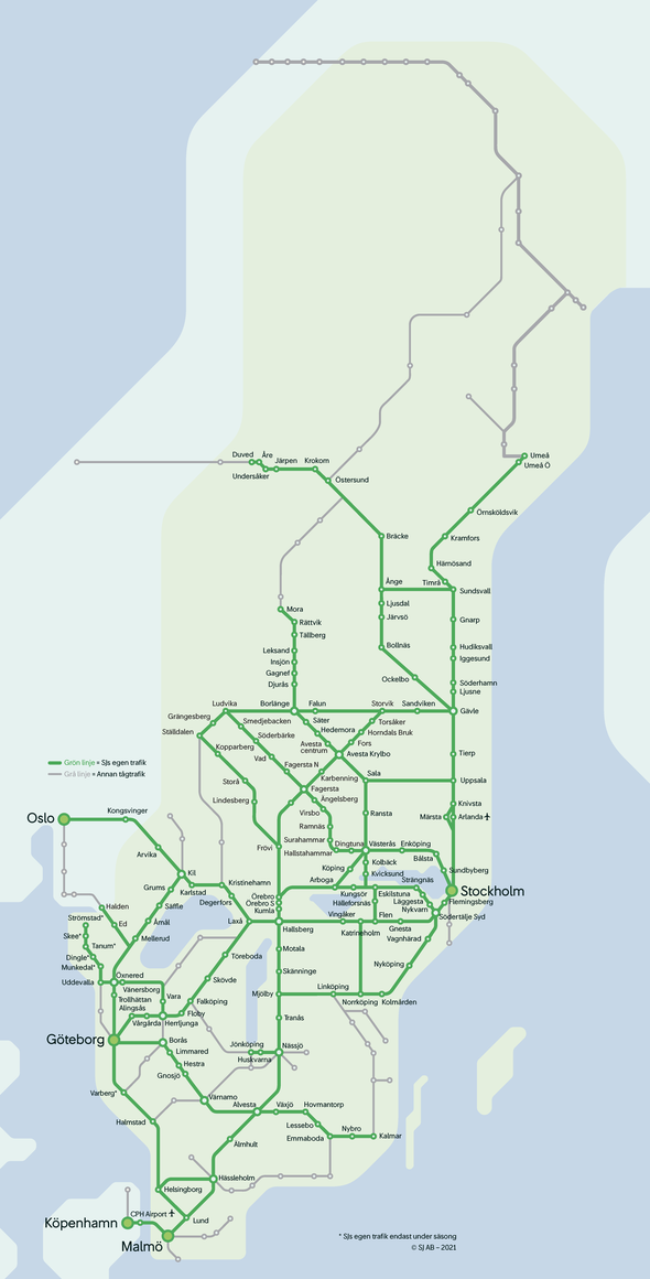 SJs trafiknät