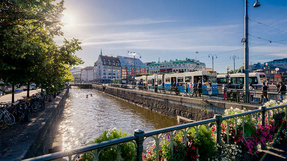 Spårvagn vid Drottningtorget Spårvagn vid Drottningtorget