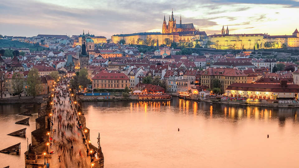 Solnedgång i Prag