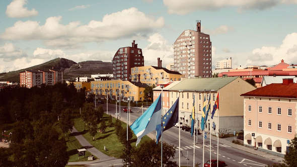 Vy över Kiruna Ankomst till Kiruna